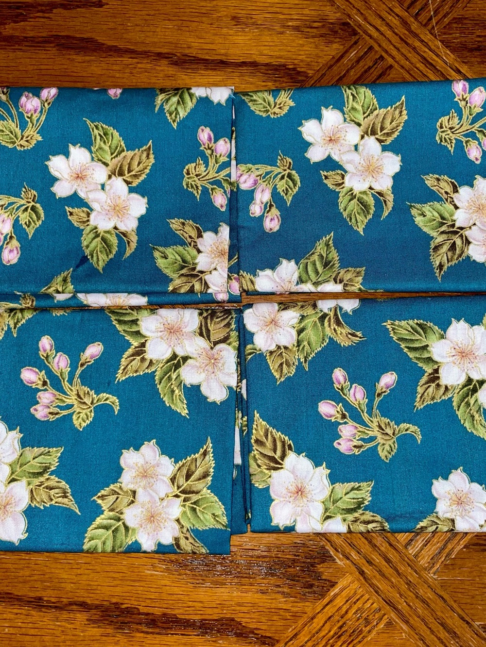 Quilters Cotton 10 Fat Quarters Teal ~ Green Crafts, Sewing, DIY Material - Picture 2 of 10